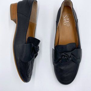 Franco Sarto Black Abyss Leather Big Bow Loafer